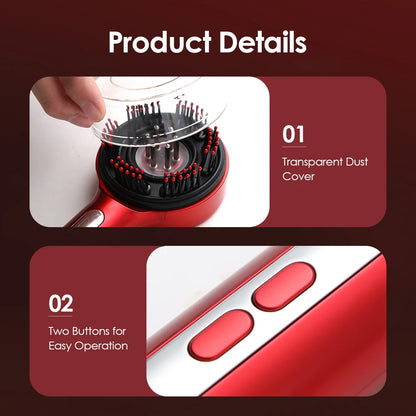 Electric Microcurrent Massage Comb – 660nm Red Light Hair Growth & Scalp Massager for Hair Care, Relaxation & Blood Circulation