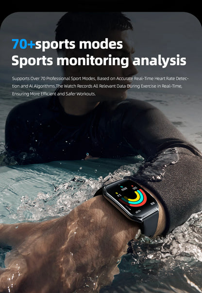 Smart Watch 1.96" AMOLED Bluetooth Call Fitness Tracker IP68 for Android iOS