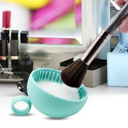 Silicone Makeup Brush Cleaner Bowl – Quick Clean Scrubber Pad, Non-Slip Deep Cleaning Tool for Cosmetic Brushes