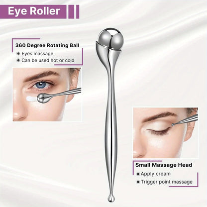 Stainless Steel Face Roller Eye Massager Tool Facial Massage Roller Skincare Tool
