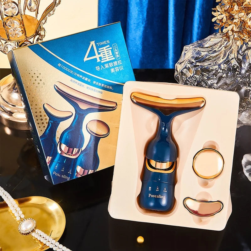 3-in-1 Facial Beauty Massager – Skin Toning Tool for Face, Neck & Eyes