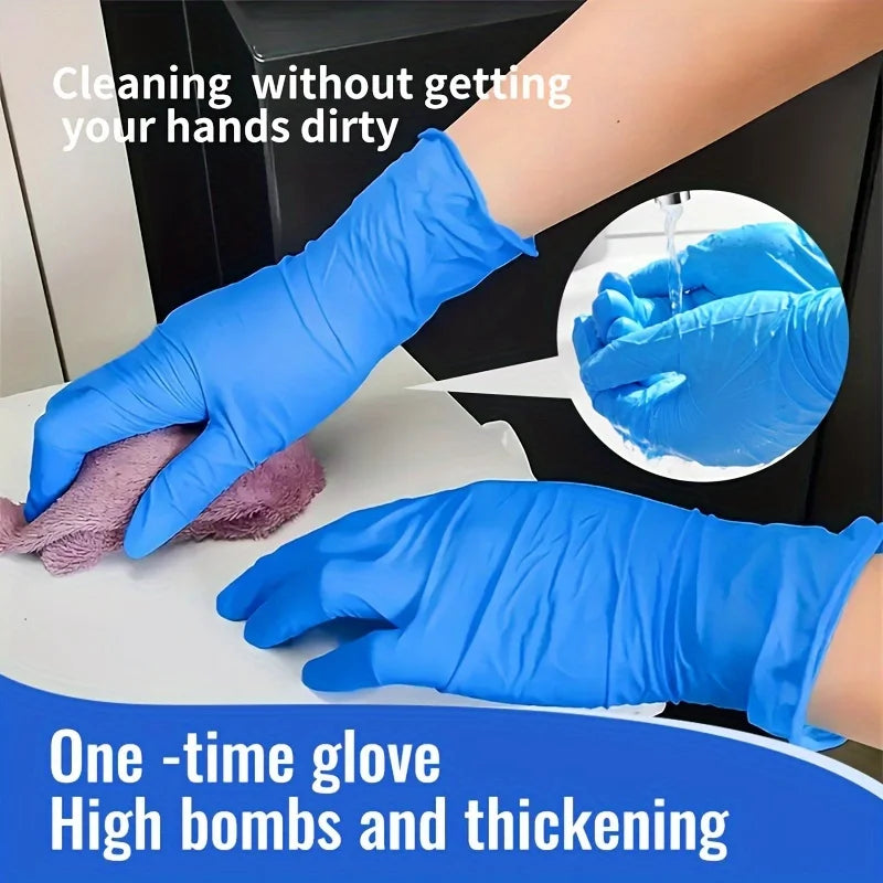 200/400 PCS Nitrile Disposable Gloves Powder Free Latex Free Food Handling Cleaning
