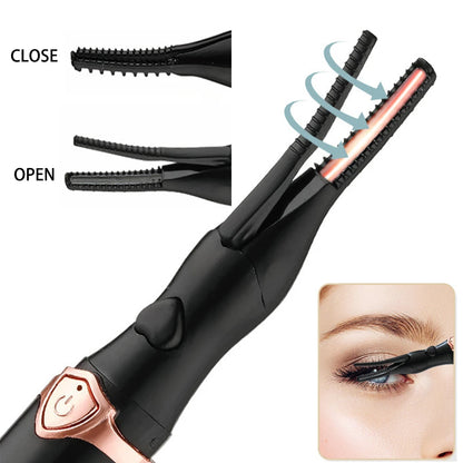 Portable Heated Eyelash Curler – 3 Temperature Modes, USB Rechargeable Lash Curler for Natural & False Eyelashes