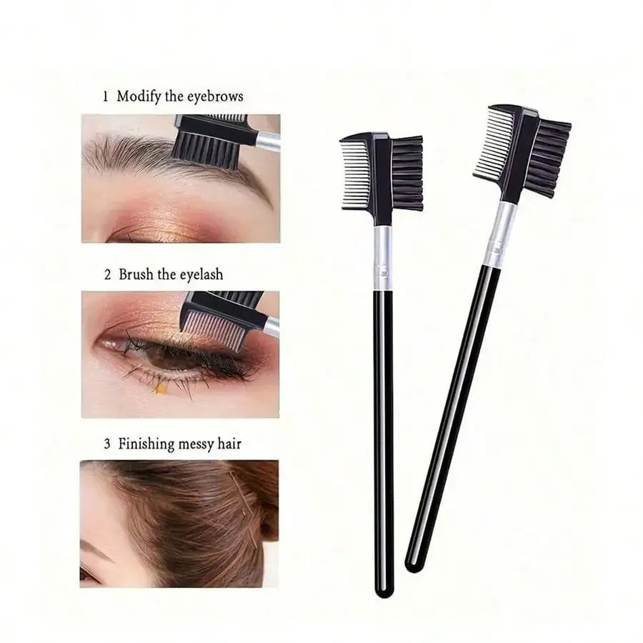 11-in-1 Eyelash Curler & Grooming Kit – Stainless Steel Curler with Comb, Brush & Silicone Pads