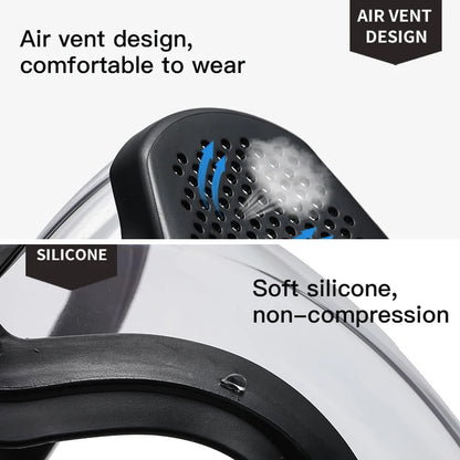 Reusable Work Protection Mask with Transparent Face Shield – Anti-Splash Facial Protector with Silicone Seal & Respiratory Filter for Kitchen, Food Service, and Industrial Use