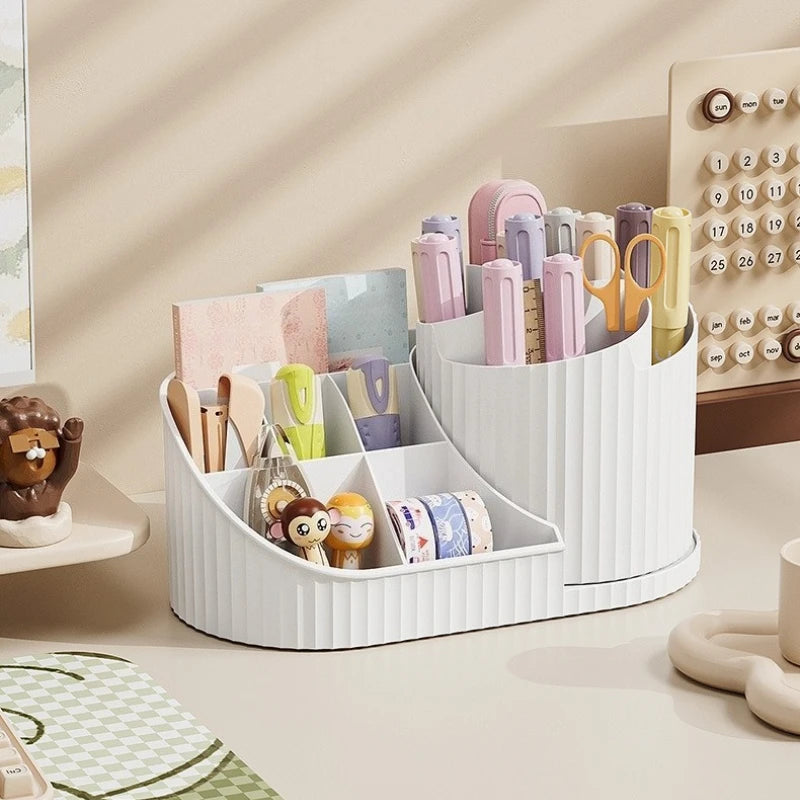Rotating Makeup Organizer – Dustproof Cosmetic Storage Carousel for Lipsticks, Brushes & Beauty Tools