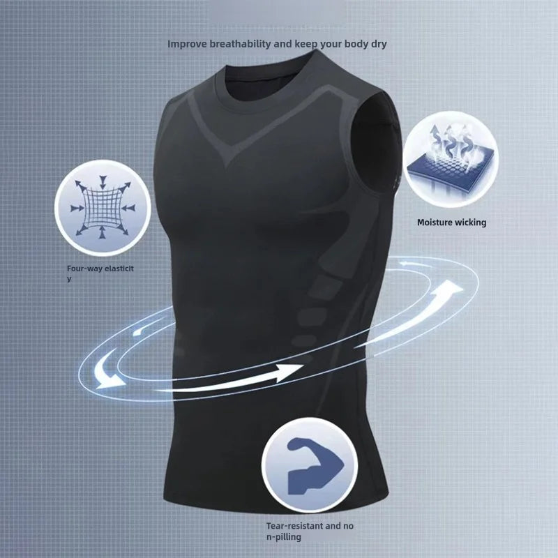 Men's Compression Tank Top Sleeveless Gym Shirt Quick Dry Workout Fitness Vest