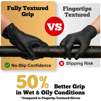200/400 PCS Black Disposable Neoprene Gloves Powder Free Latex Free Cleaning Gloves