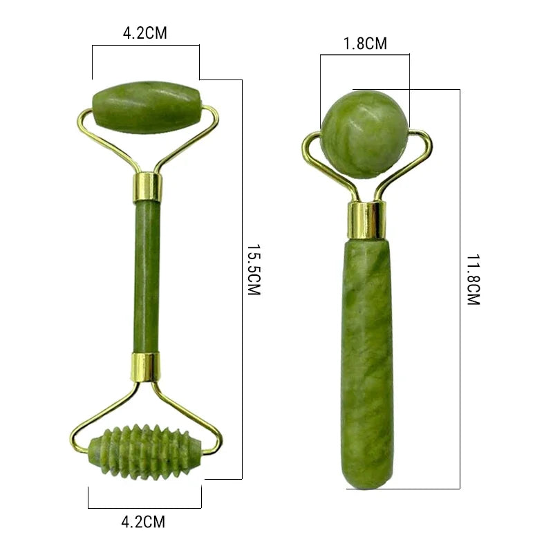 Natural Jade Face Roller Massager – Manual Facial Skin Care Tool for Face & Neck