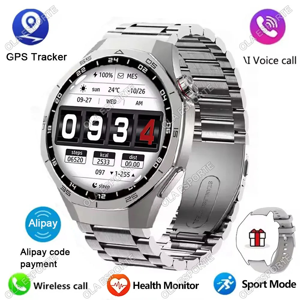 Smart Watch GPS NFC Bluetooth Call 1.52" HD Fitness Tracker Android iPhone