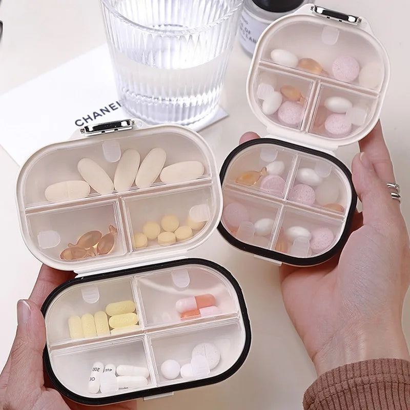 Portable 7 Day Pill Organizer Waterproof Travel Medicine Storage Case Sealed Box