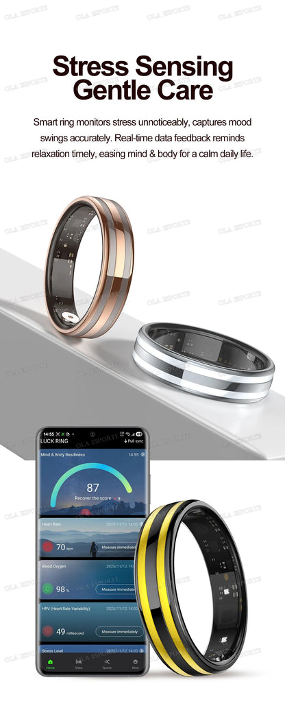 Smart Ring Fitness Tracker Heart Rate Sleep Monitor Waterproof for Android iOS