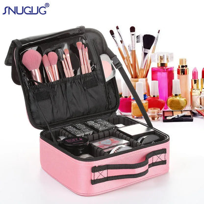 Professional Makeup Case – Women’s Cosmetic Organizer, Brush & Nail Tool Storage Box, Beauty Travel Suitcase