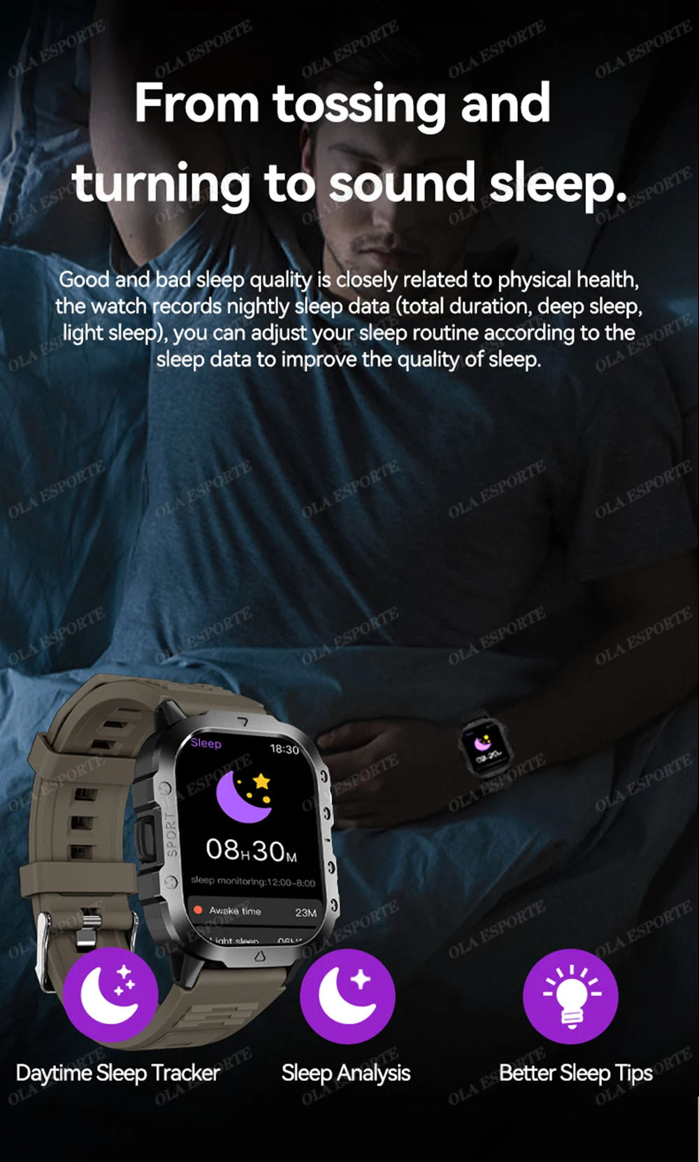 Men’s & Women’s Smart Watch – Fitness Tracker with Heart Rate, Sleep Monitor, Waterproof & Bluetooth Calls for iOS & Android