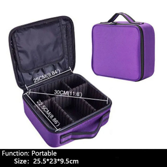 Professional Makeup Case – Women’s Cosmetic Organizer, Brush & Nail Tool Storage Box, Beauty Travel Suitcase