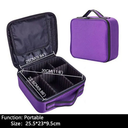 Professional Makeup Case – Women’s Cosmetic Organizer, Brush & Nail Tool Storage Box, Beauty Travel Suitcase