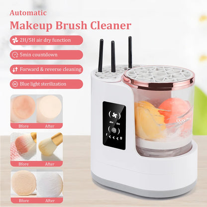 Automatic Makeup Brush Cleaner & Dryer – Electric Cosmetic Brush Washing Machine, Air Drying Stand