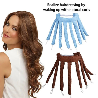 Heatless Curling Rod Headband Set – Soft Sleep Hair Rollers, No-Heat Silk Ribbon Curlers, Lazy Wave Formers (8-Piece)