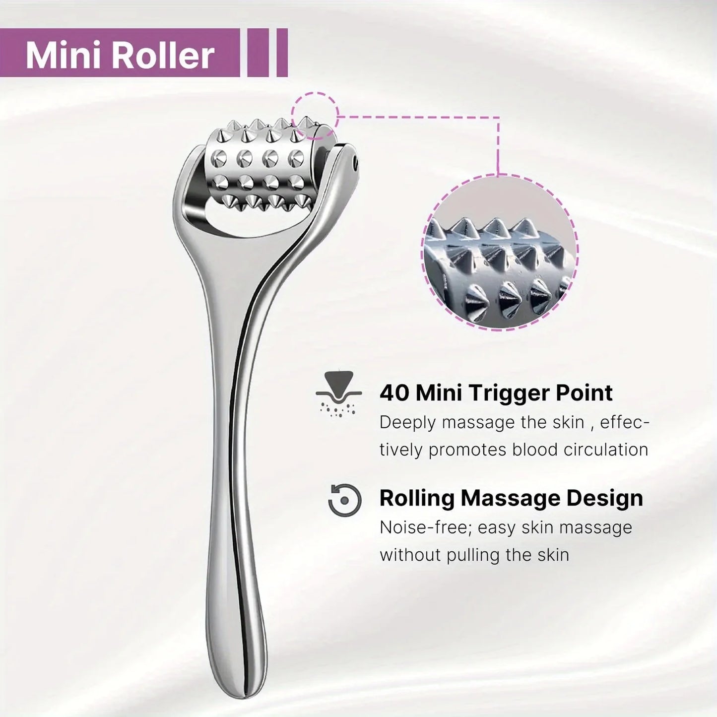 Stainless Steel Face Roller Eye Massager Tool Facial Massage Roller Skincare Tool