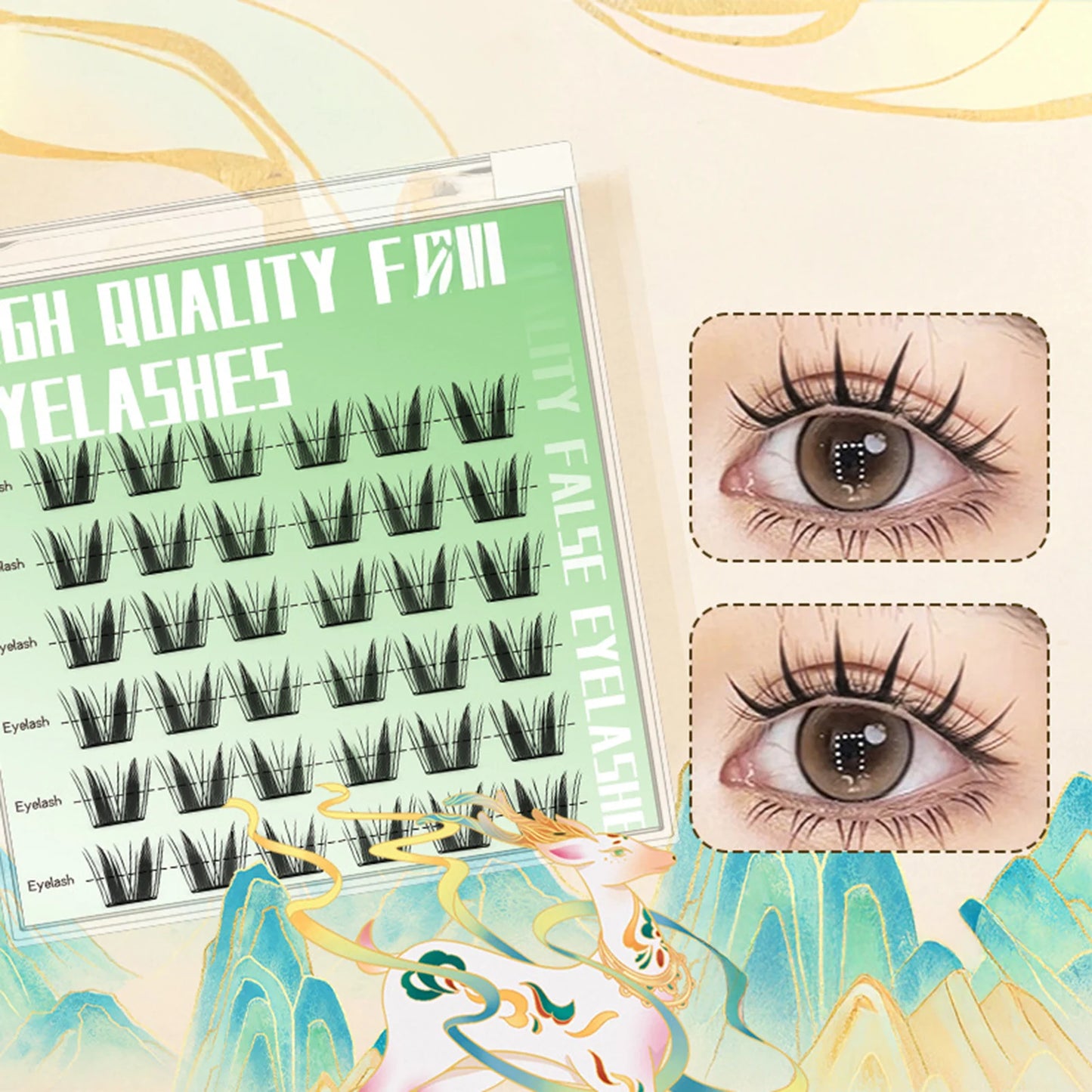 Press-On Lash Clusters 7–13mm – Natural Look Individual False Eyelash Clusters for DIY Lash Extension, Daily Wear & Cosplay