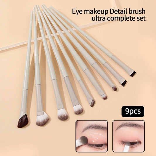 9PCS Professional Eye Makeup Brush Set Ultra Thin Eyeliner Nose Contour Smudge Nylon Brushes K