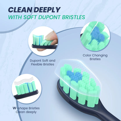 JS10-1 Electric Sonic Toothbrush – Rechargeable Waterproof Toothbrush with 10 Replacement Heads