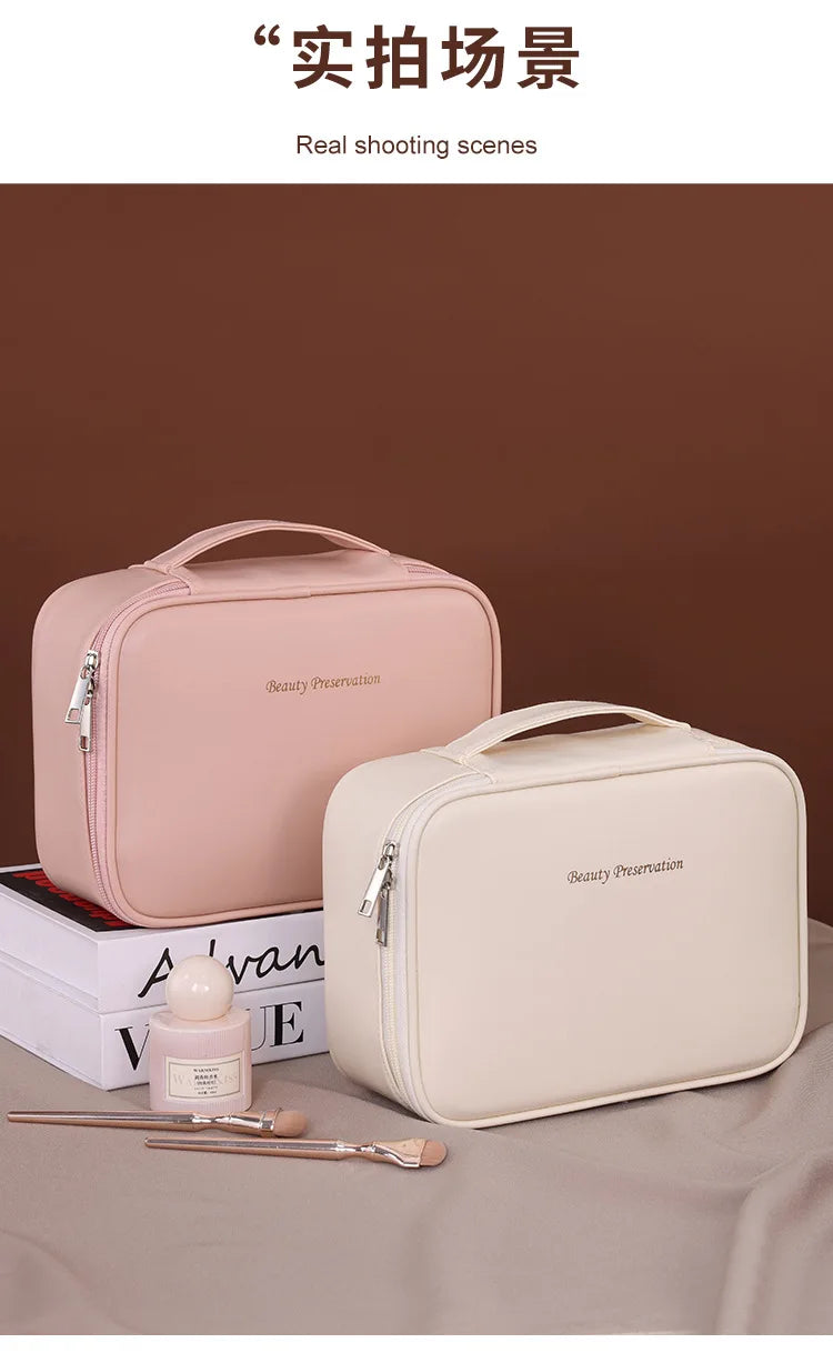 New Women’s Luxury Makeup Bag – Large-Capacity Portable Cosmetic & Toiletry Travel Organizer