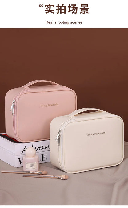 New Women’s Luxury Makeup Bag – Large-Capacity Portable Cosmetic & Toiletry Travel Organizer