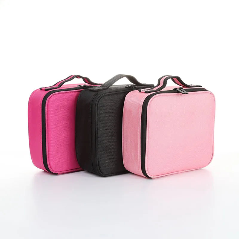 Professional Makeup Case – Women’s Cosmetic Organizer, Brush & Nail Tool Storage Box, Beauty Travel Suitcase