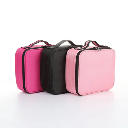 Professional Makeup Case – Women’s Cosmetic Organizer, Brush & Nail Tool Storage Box, Beauty Travel Suitcase