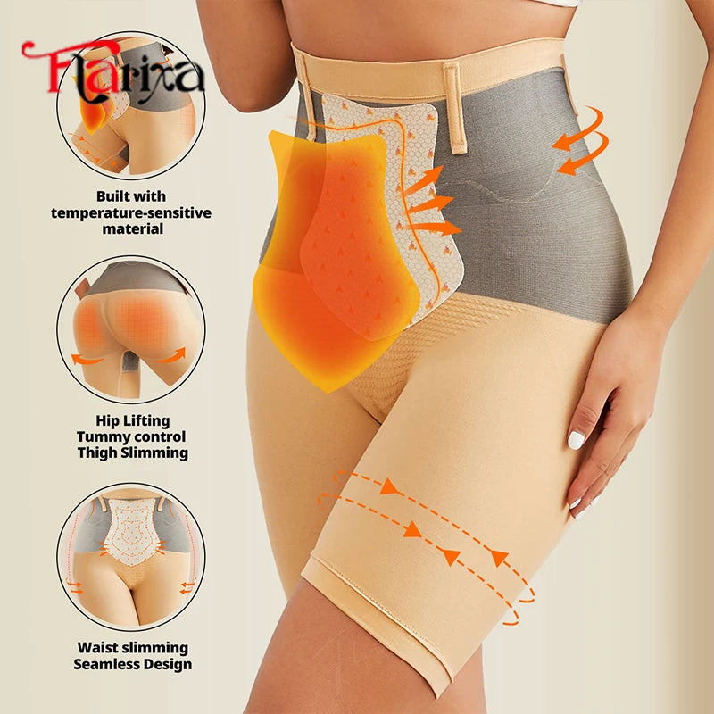 Women’s Thermal Shapewear Shorts High Waist Seamless Tummy Control Body Shaper Underwear