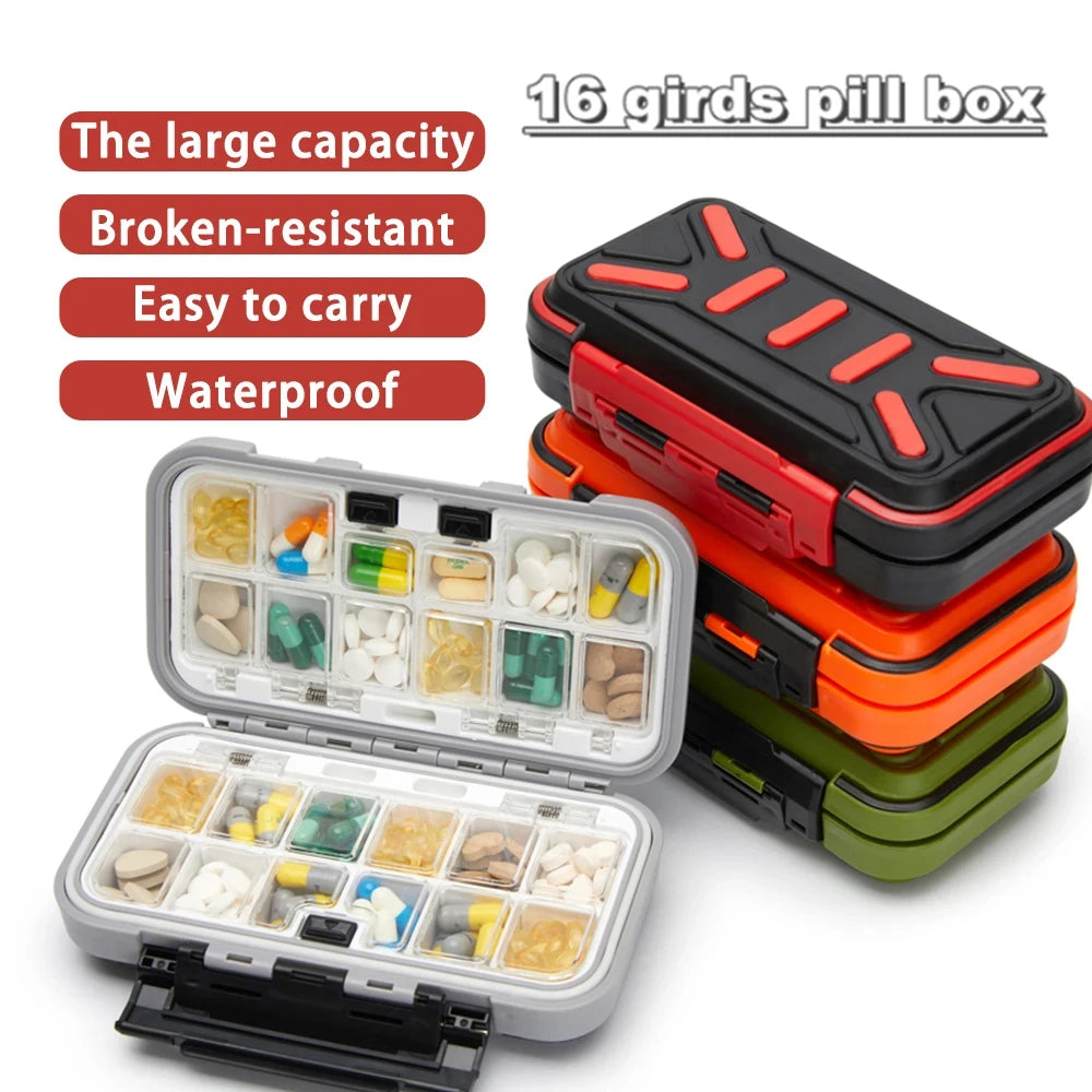 Large Travel Pill Organizer Medicine Storage Box Portable Tablet Vitamin Container Case