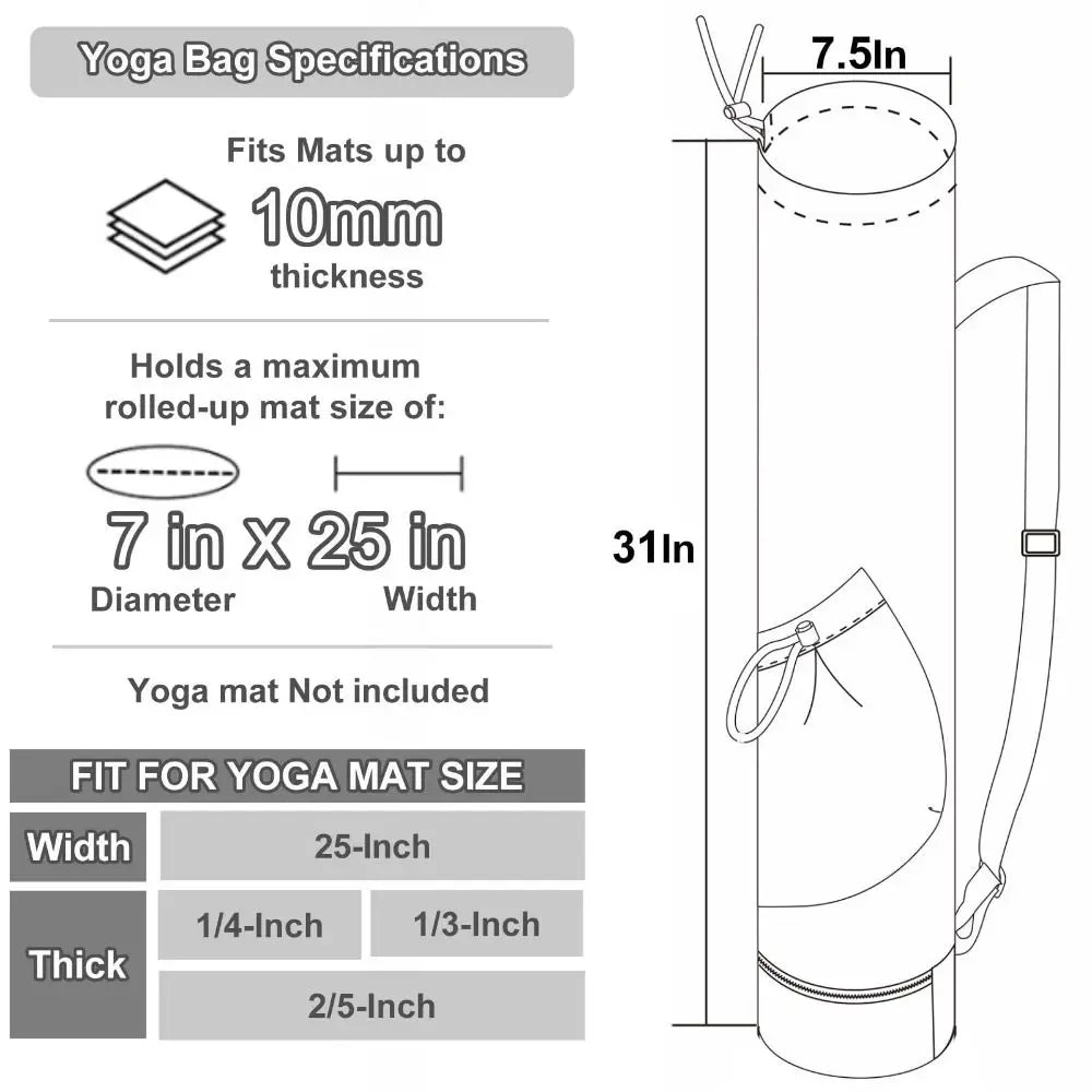 Yoga Mat Backpack – Large Capacity Waterproof Sports Bag with Adjustable Straps, Breathable Gym Yoga Carrier (Unisex)