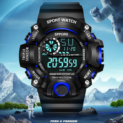 MAYZHISU Men’s Digital Sports Watch | Large Dial | Alarm, Stopwatch & Backlight | 3ATM Water Resistant | Military Style Wristwatch