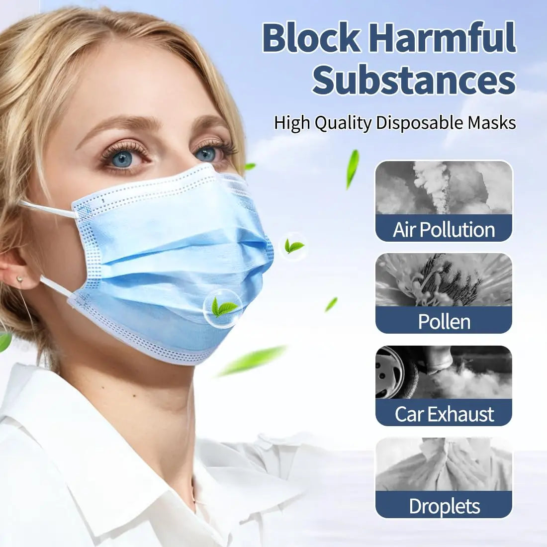 KN95-Style Disposable Face Masks 100–500 PCS Breathable Anti-Dust Earloop Protective Masks Adult