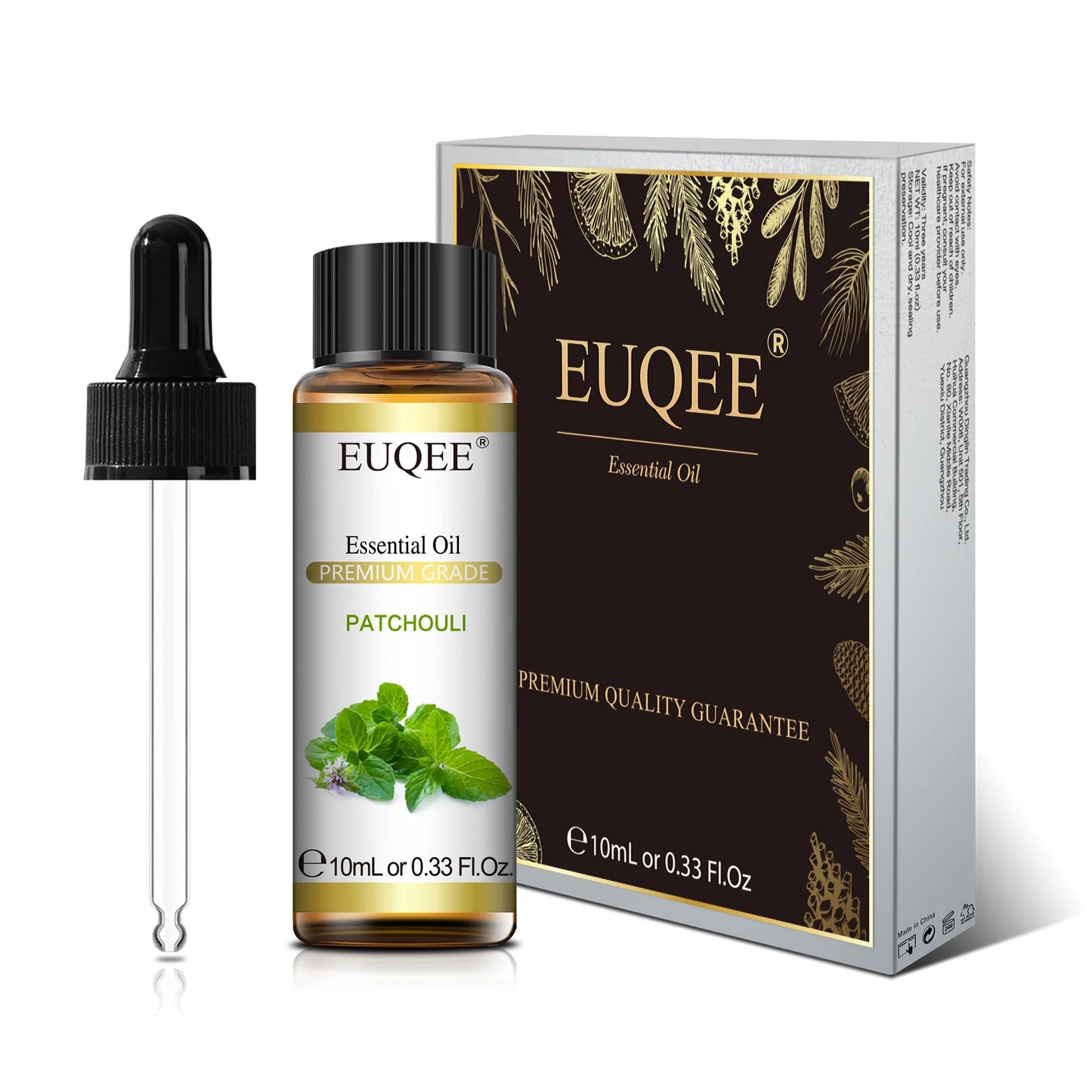 EUQEE 10ml Natural Plant Essential Oil with Dropper – Pure Lavender, Jasmine, Eucalyptus, Vanilla Oils for Diffuser, Humidifier, Aromatherapy
