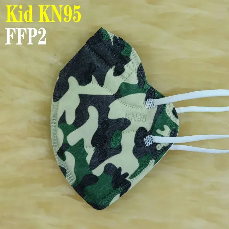 Kids KN95/FFP2 Face Masks – 5-Layer Protective Cartoon Design, Comfortable CE-Certified Disposable Masks for Boys & Girls (Ages 3–15)