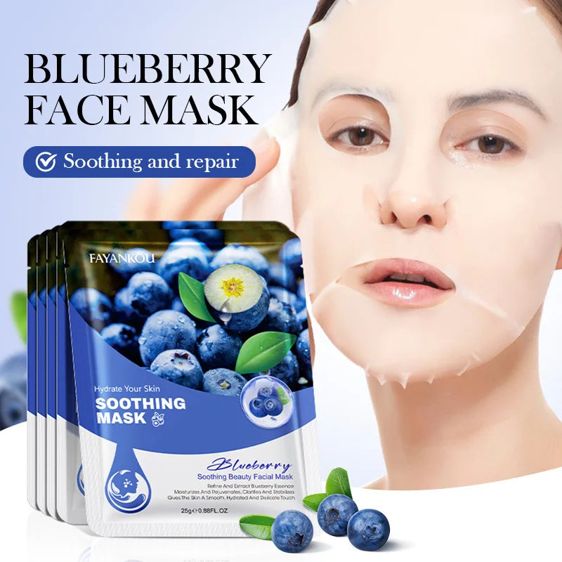 10 Pcs Fruit Facial Masks – Moisturizing, Brightening & Firming Korean Skincare Sheet Masks for Hydrating Face Care