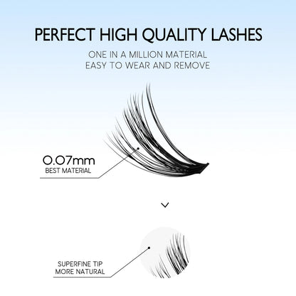 GROINNEYA DIY Lash Extension Kit – Cluster & Individual Lashes with Bond & Seal