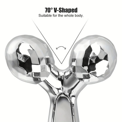 Stainless Steel Gua Sha Facial Tool & 3D Roller – Eye & Face Massage Beauty Tool