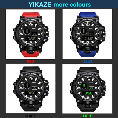 MAYZHISU Men’s Digital Sports Watch | Large Dial | Alarm, Stopwatch & Backlight | 3ATM Water Resistant | Military Style Wristwatch