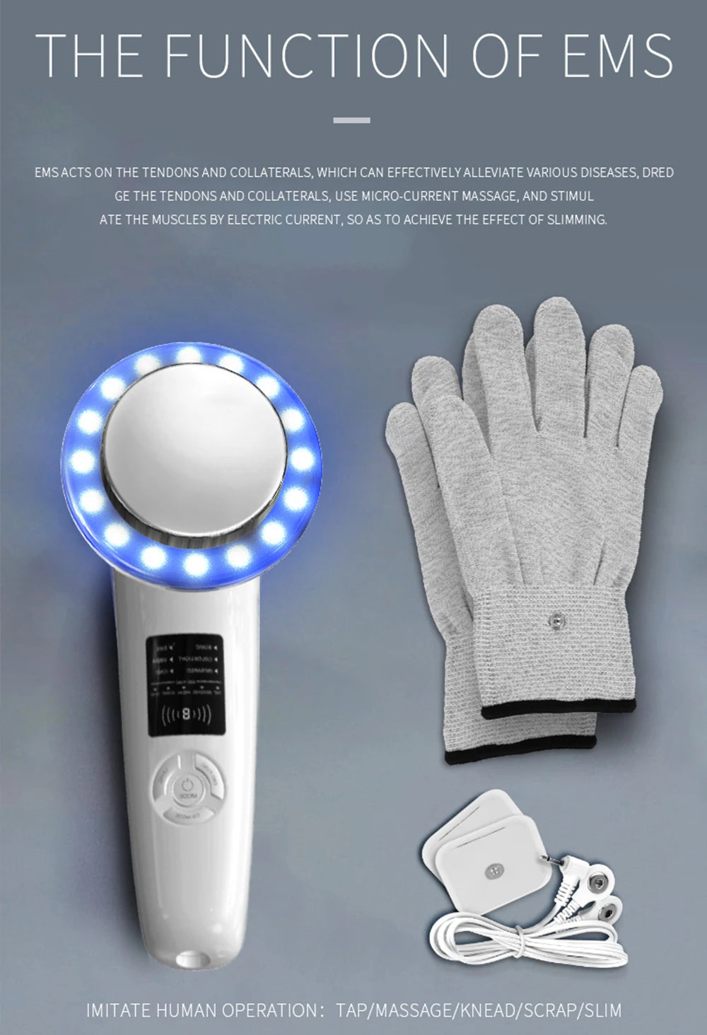 6-in-1 EMS Ultrasonic Body Slimming & Face Lifting Massager Machine – Infrared Therapy