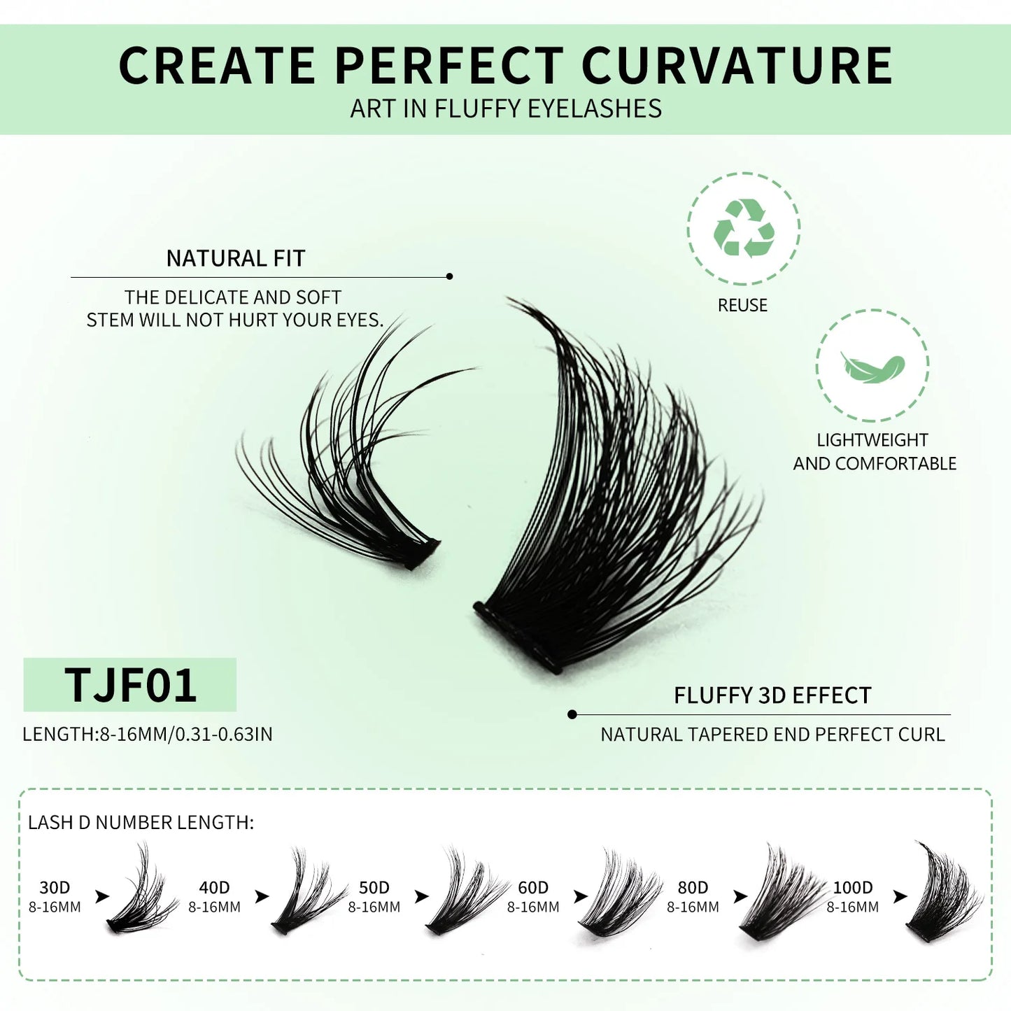 GROINNEYA DIY Lash Clusters Kit – Mixed Length Individual Eyelash Extensions with Bond & Seal, Tweezers Tool for At-Home Lash Application