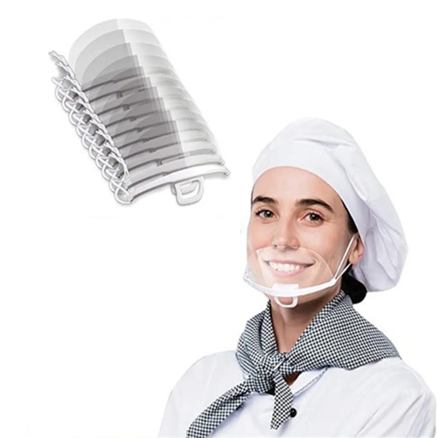 5/10/20 Pcs Reusable Transparent Anti-Fog Face Shields – Clear Plastic Mouth Covers for Restaurant, School, Salon, Beauty, and Tattoo Use