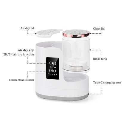 Automatic Makeup Brush Cleaner & Dryer – Electric Cosmetic Brush Washing Machine, Air Drying Stand