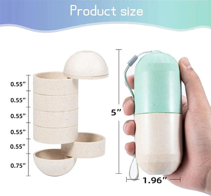 7 Day Weekly Pill Organizer Portable Waterproof Medicine Case Travel Pill Box 7 Compartments
