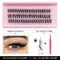 GROINNEYA Lash Clusters Kit – Cat Eye Cluster Eyelash Extensions with Lash Bond & Seal, DIY Large-Capacity Lash Kit