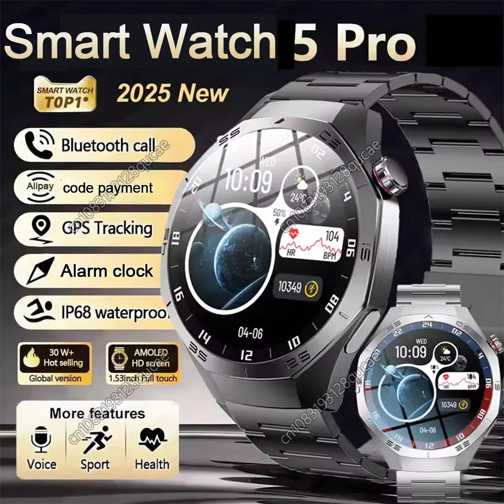 Smart Watch GPS NFC Bluetooth Call 1.52" HD Fitness Tracker Android iPhone