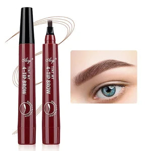 4 Tip Eyebrow Pencil Waterproof Long Lasting Micro Fork Brow Pen Natural Look