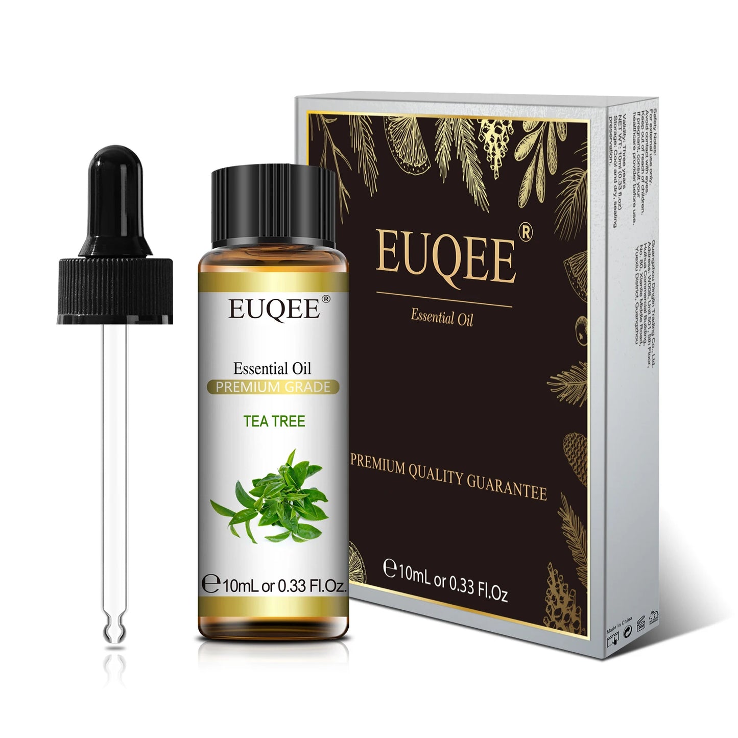 EUQEE 10ml Natural Plant Essential Oil with Dropper – Pure Lavender, Jasmine, Eucalyptus, Vanilla Oils for Diffuser, Humidifier, Aromatherapy